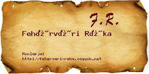 Fehérvári Réka névjegykártya