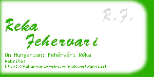 reka fehervari business card